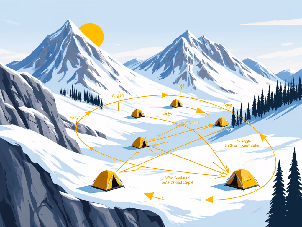 winter_tent_site_selection_with_solar_angle_assessment_diagram