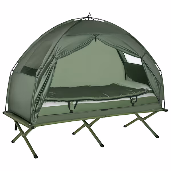 Outsunny 4-in-1 Folding Tent Cot Combo