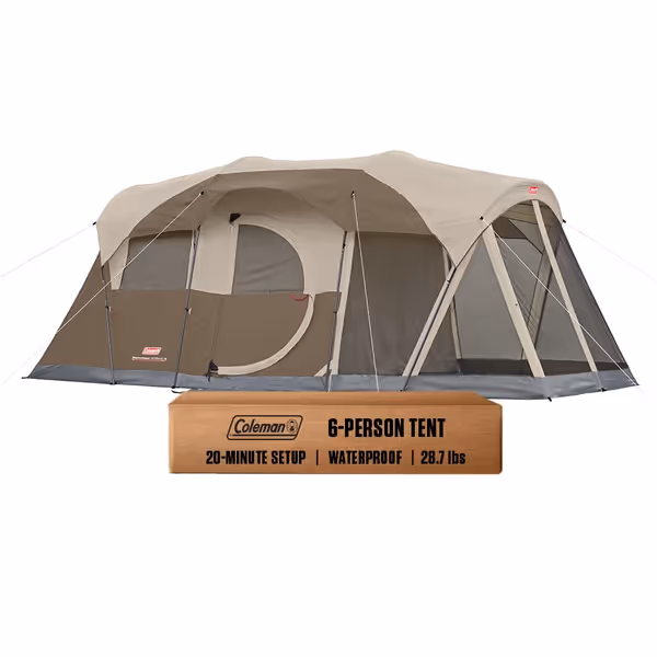 Coleman 6-Person WeatherMaster Camping Tent with Screened Porch